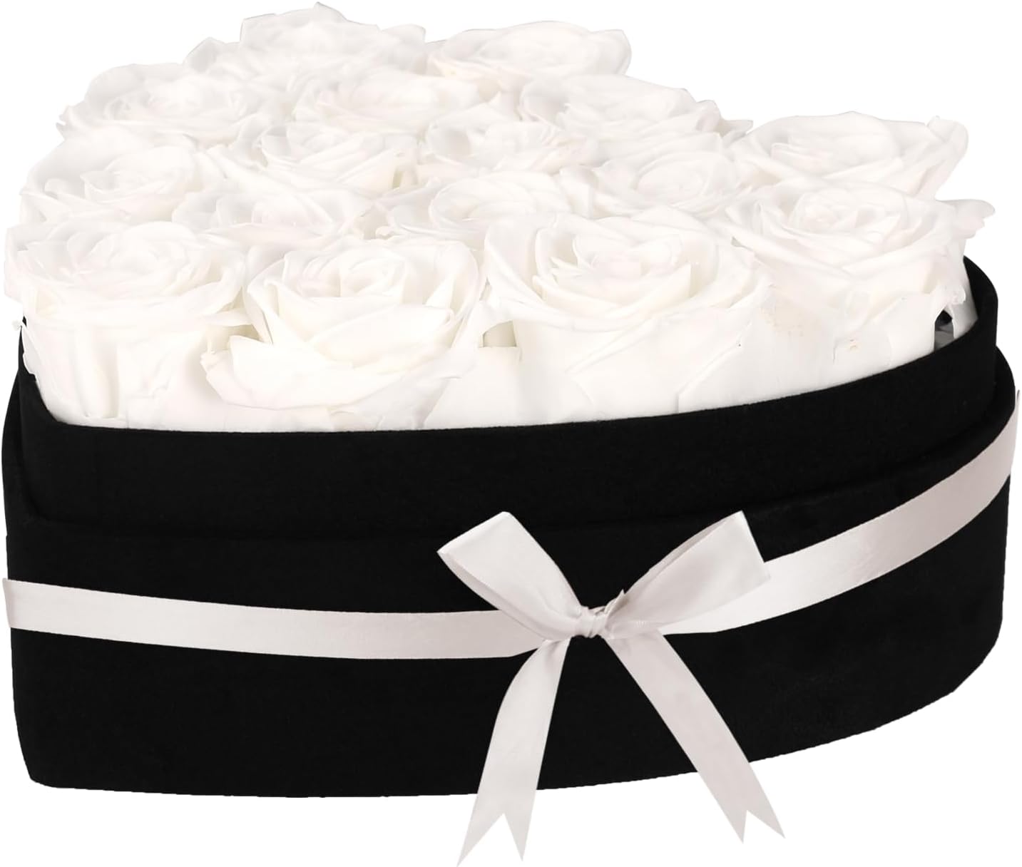 16 Forever Preserved Roses in Heart-Shaped Suede Box Gift