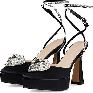 Ancomafio Rhinestone Heels for Women - Stunning Stiletto Sandals