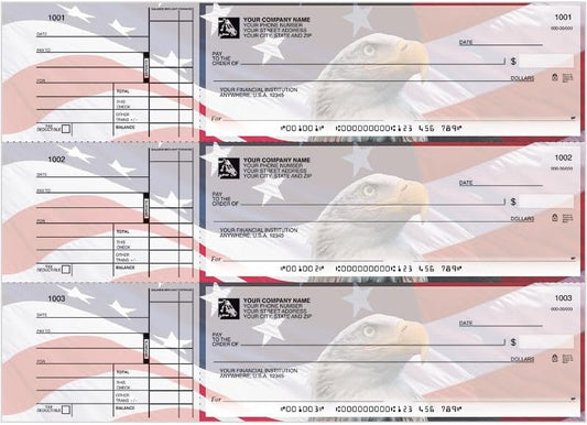 Customizable 3 to a Page Business Checks with Tear Off Stubs