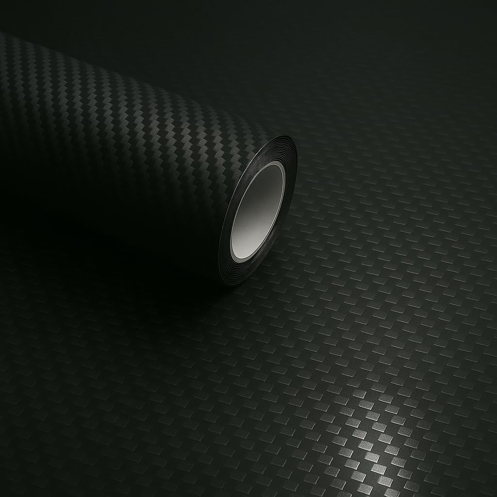 3D Black Carbon Fiber Vinyl Wrap for Cars and More - 5FT x 10FT