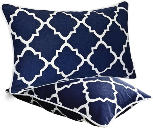 JMGBird Outdoor Waterproof Lumbar Pillows for Patio Furniture