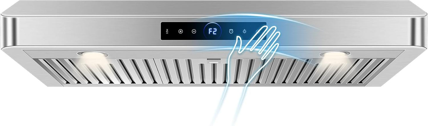 36 inch Under Cabinet Range Hood with Gesture Control and LED Lights