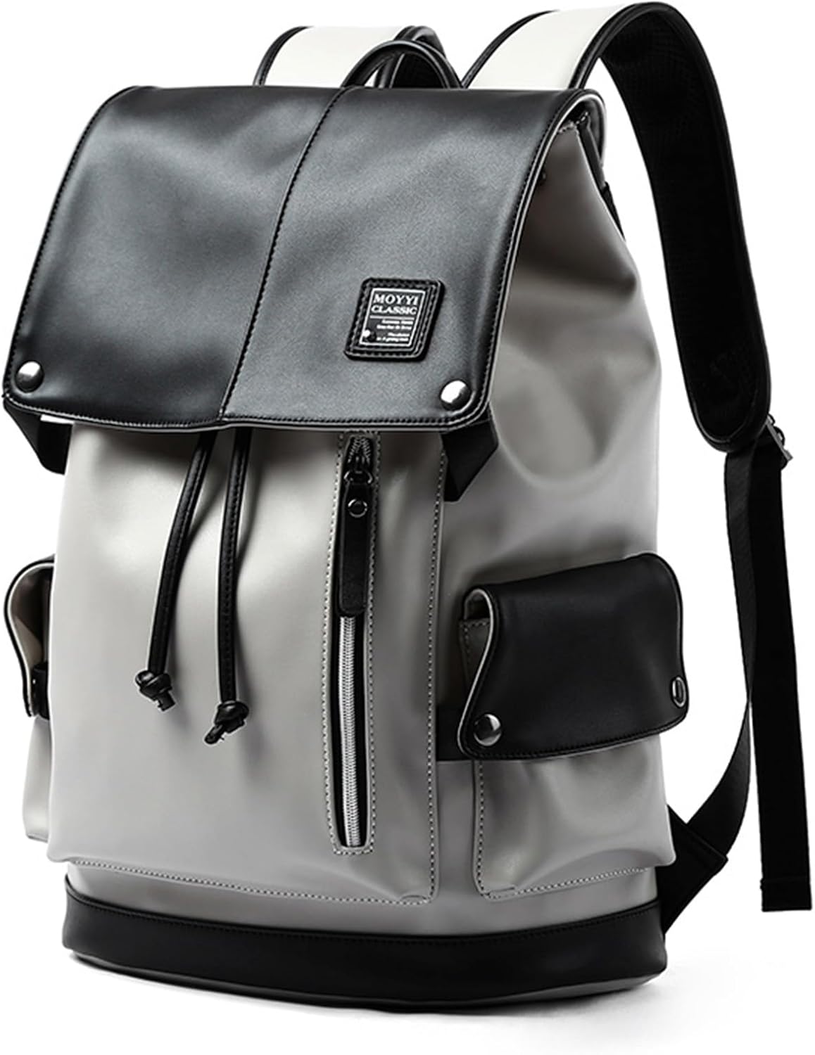 Leather Laptop Backpack for Men Vintage Waterproof Travel Bag