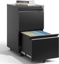 2 Drawer Mobile File Cabinet with Lock - Under Desk Rolling Filing