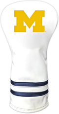 White Vintage Driver Headcover - Form Fitting Retro Golf Club Cover