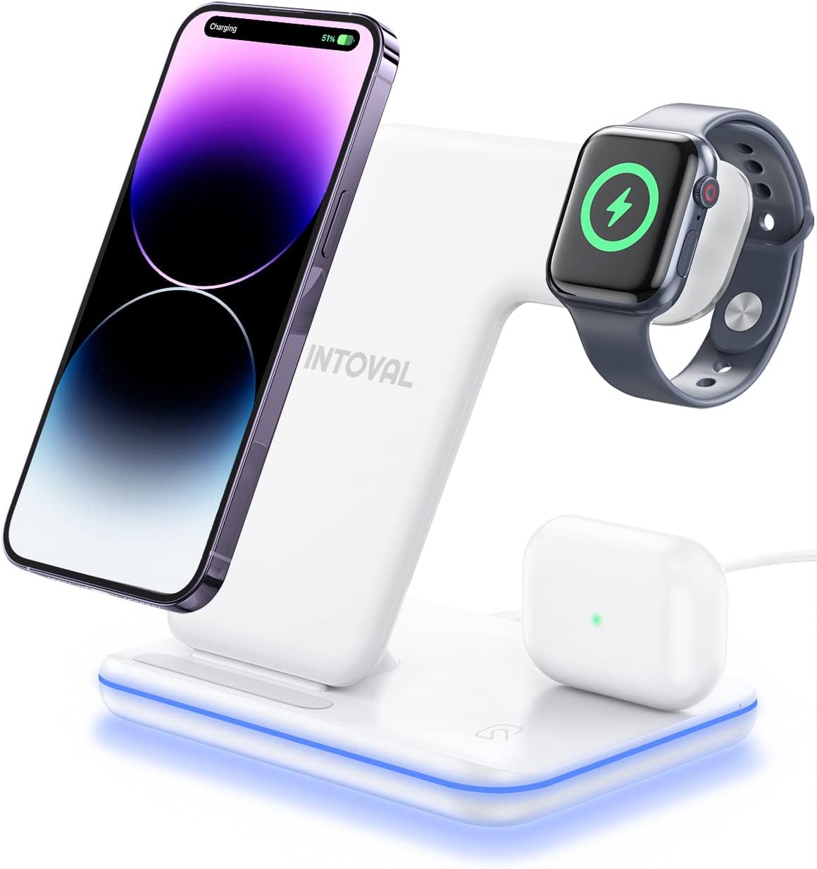 Intoval 3 in 1 Wireless Charger for iPhone, iWatch, Airpods