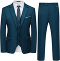 Men's 3 Piece Slim Fit Suit Set for Men - Two Button Black Tuxedo