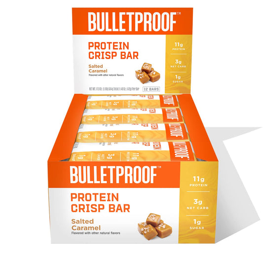 Bulletproof Salted Caramel Protein Crisp Bars - High Protein Snack
