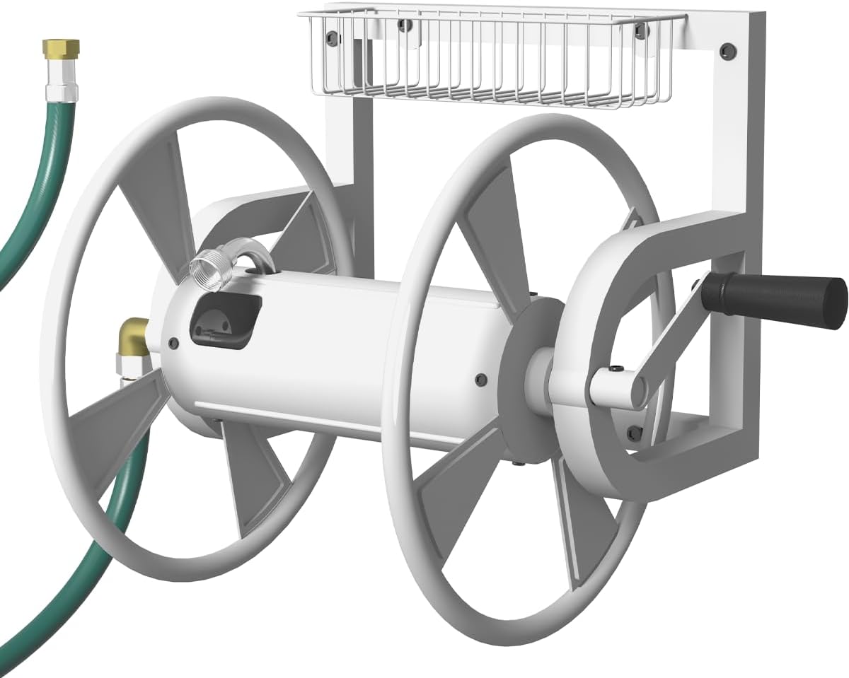 Garden Wall Mounted Hose Reel for 125 Feet of 5/8-Inch Hose