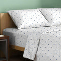 100% Organic Cotton Percale Sheets King Size - Cooling Polka Dot Navy