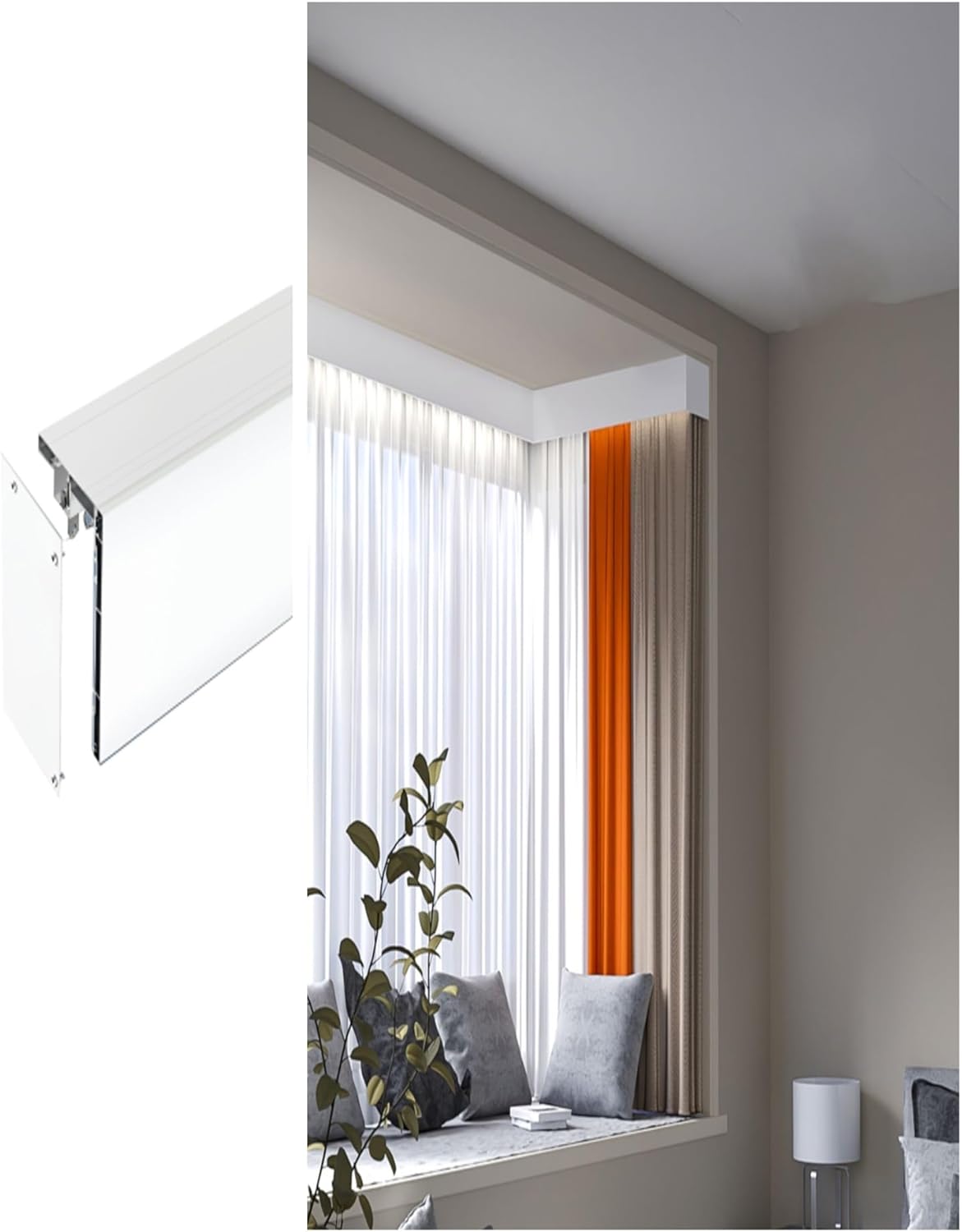 Custom Aluminum Curtain Track Box - Top Installation