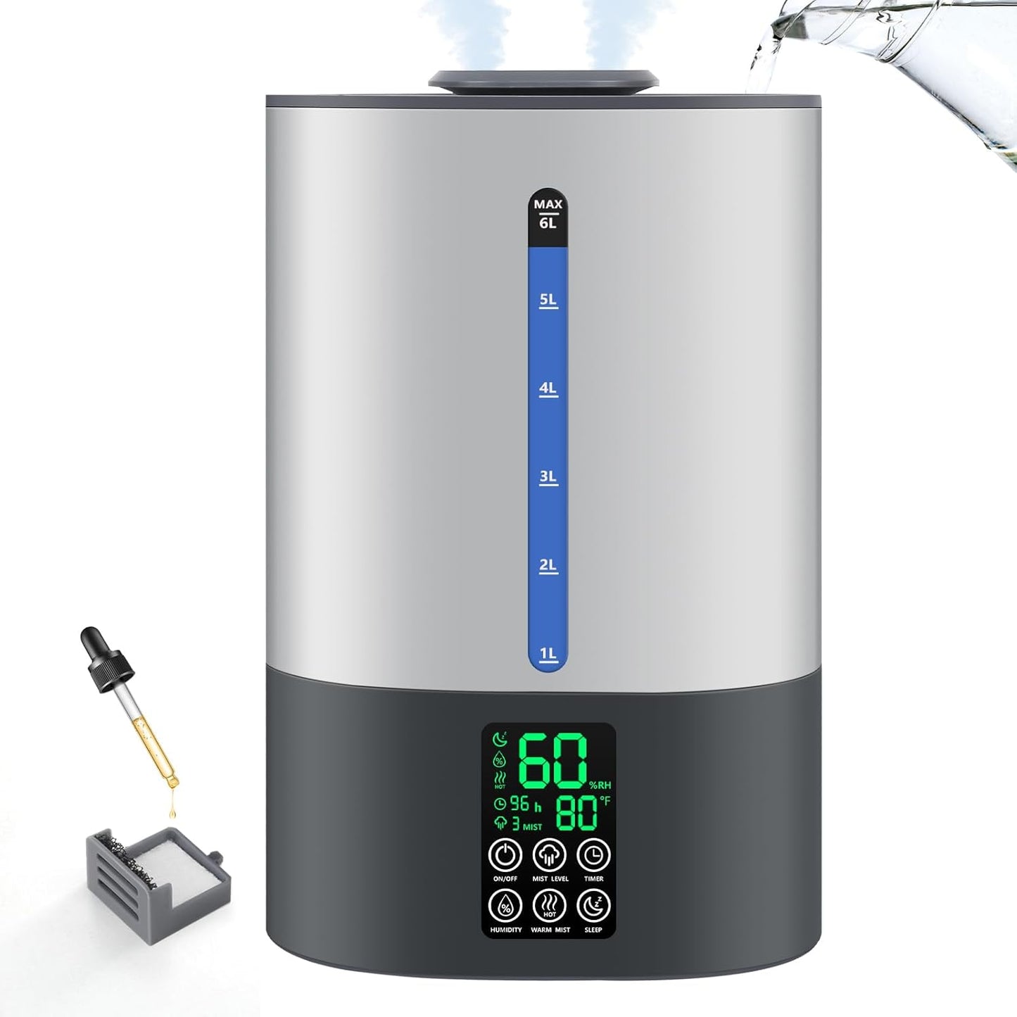 6L Humidifiers for Bedroom and Large Room with Essential Oils
