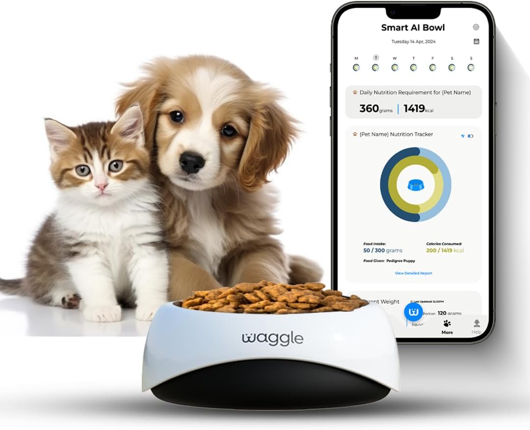 Waggle Smart Pet Feeder: Health Tracker & Slow Feeder