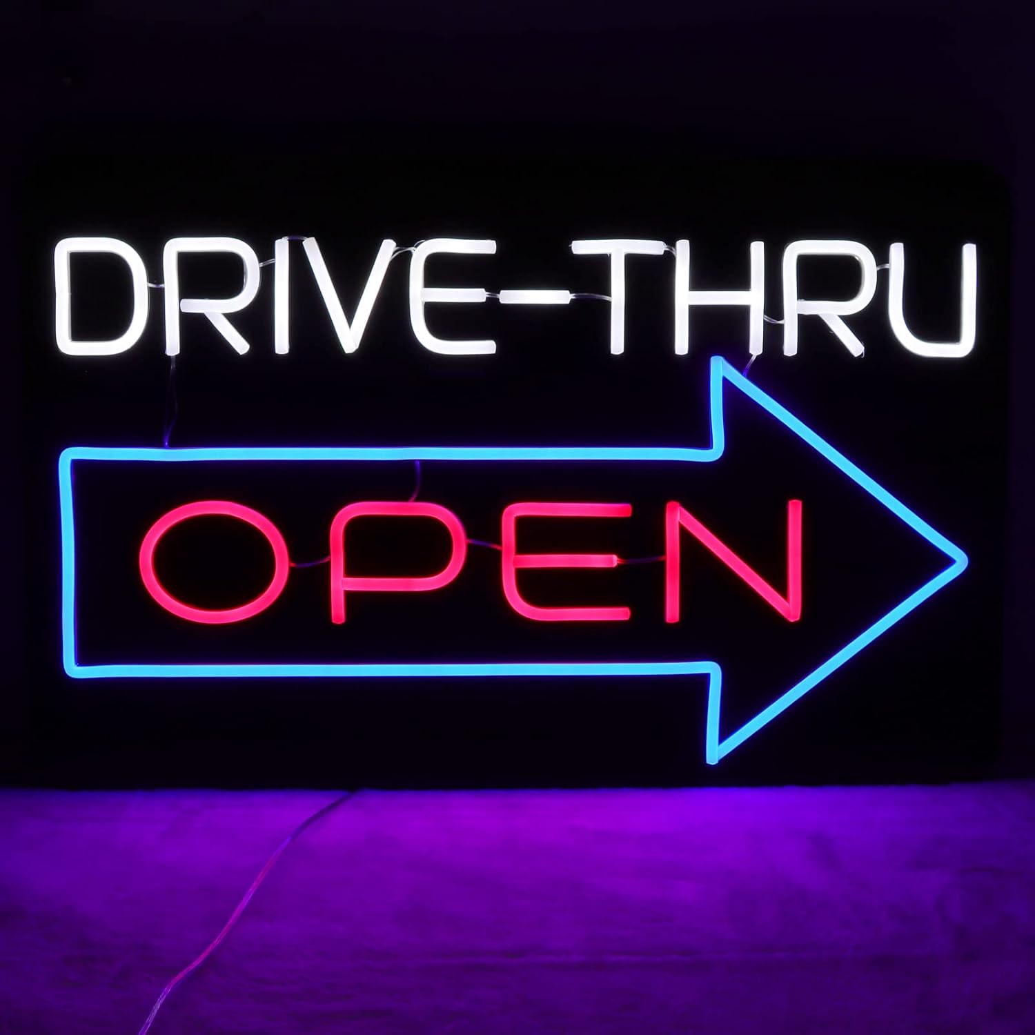 Drive Thru Open Neon Signs for Wall Decor by JFLLamp