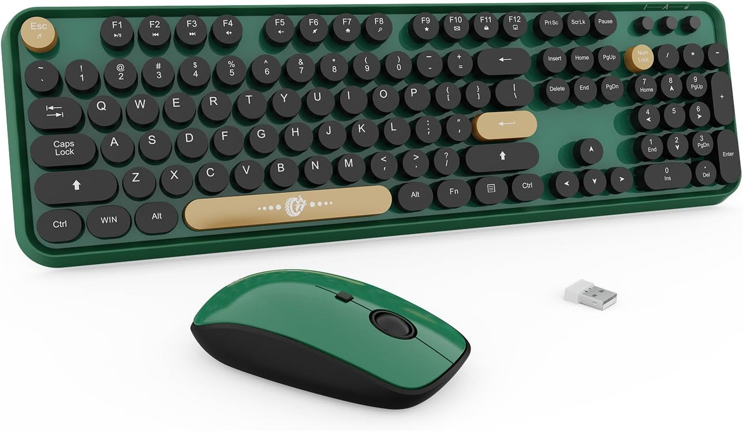 Cute Wireless Keyboard and Mouse Combo for Retro Style Lovers