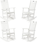 Outdoor Rocking Chairs Set of 4 - All-Weather Poly Lumber Rockers