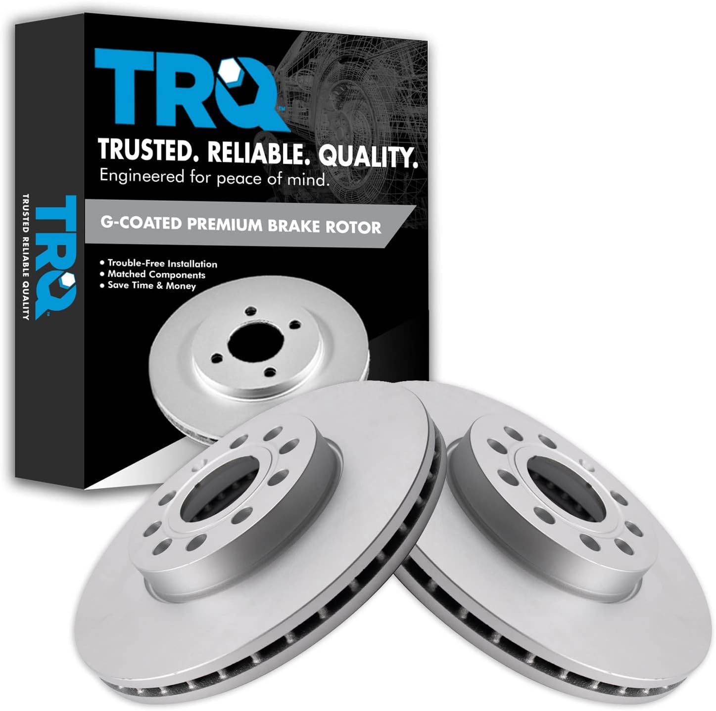 TRQ Front Brake Rotor Set for 2011-2016 Audi & VW Models