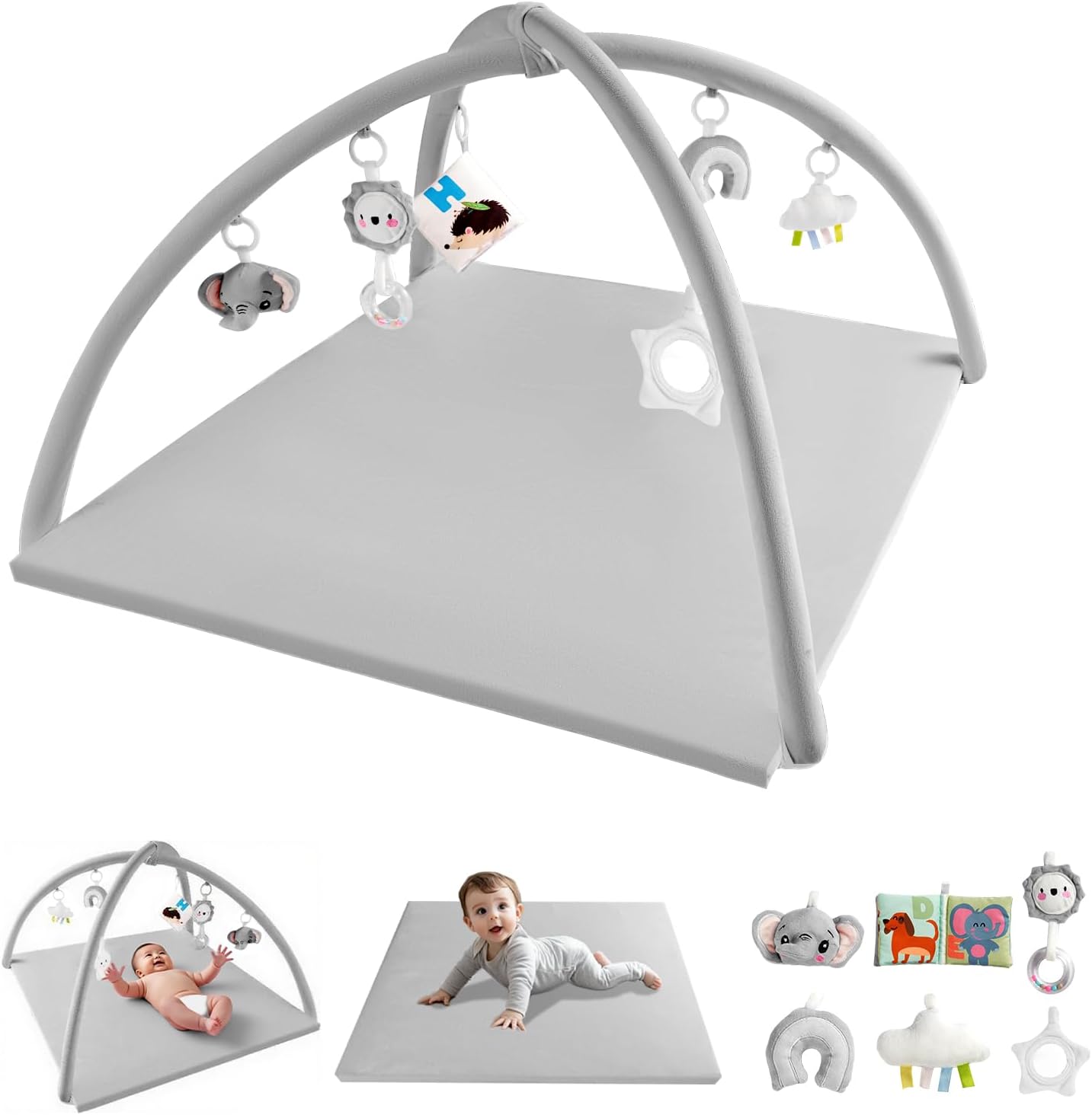 Baby Play Gym with Soft Foam Mat for Infant Development