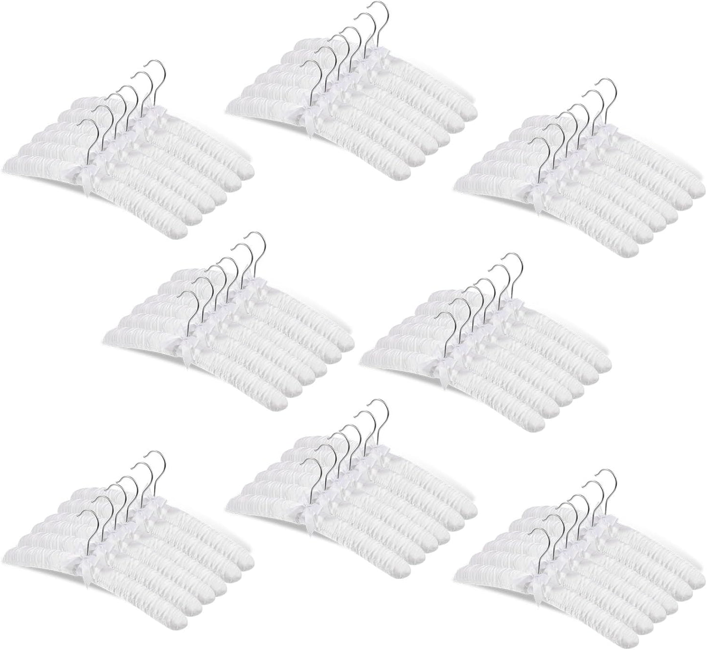 48 Pieces Satin Padded Hangers with 360 Swiveling Hook for Clothes