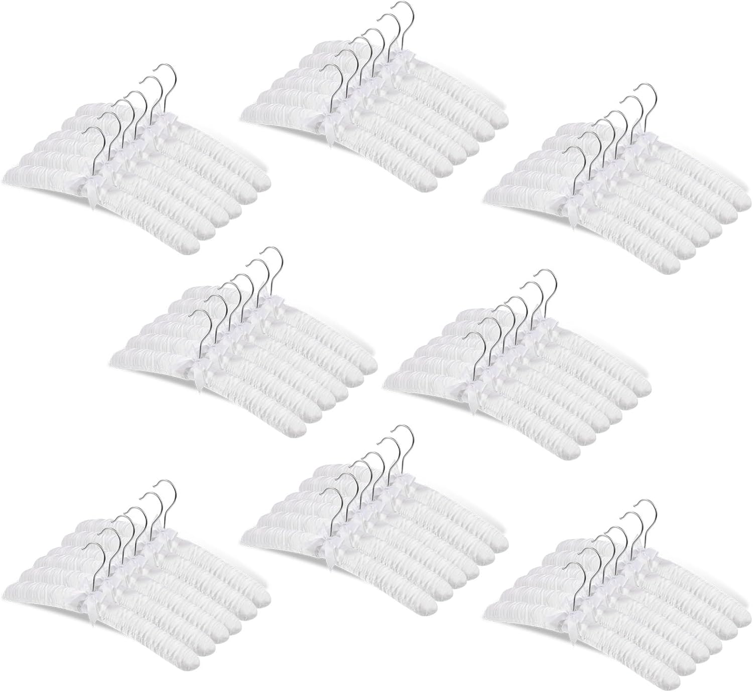 48 Pieces Satin Padded Hangers with 360 Swiveling Hook for Clothes