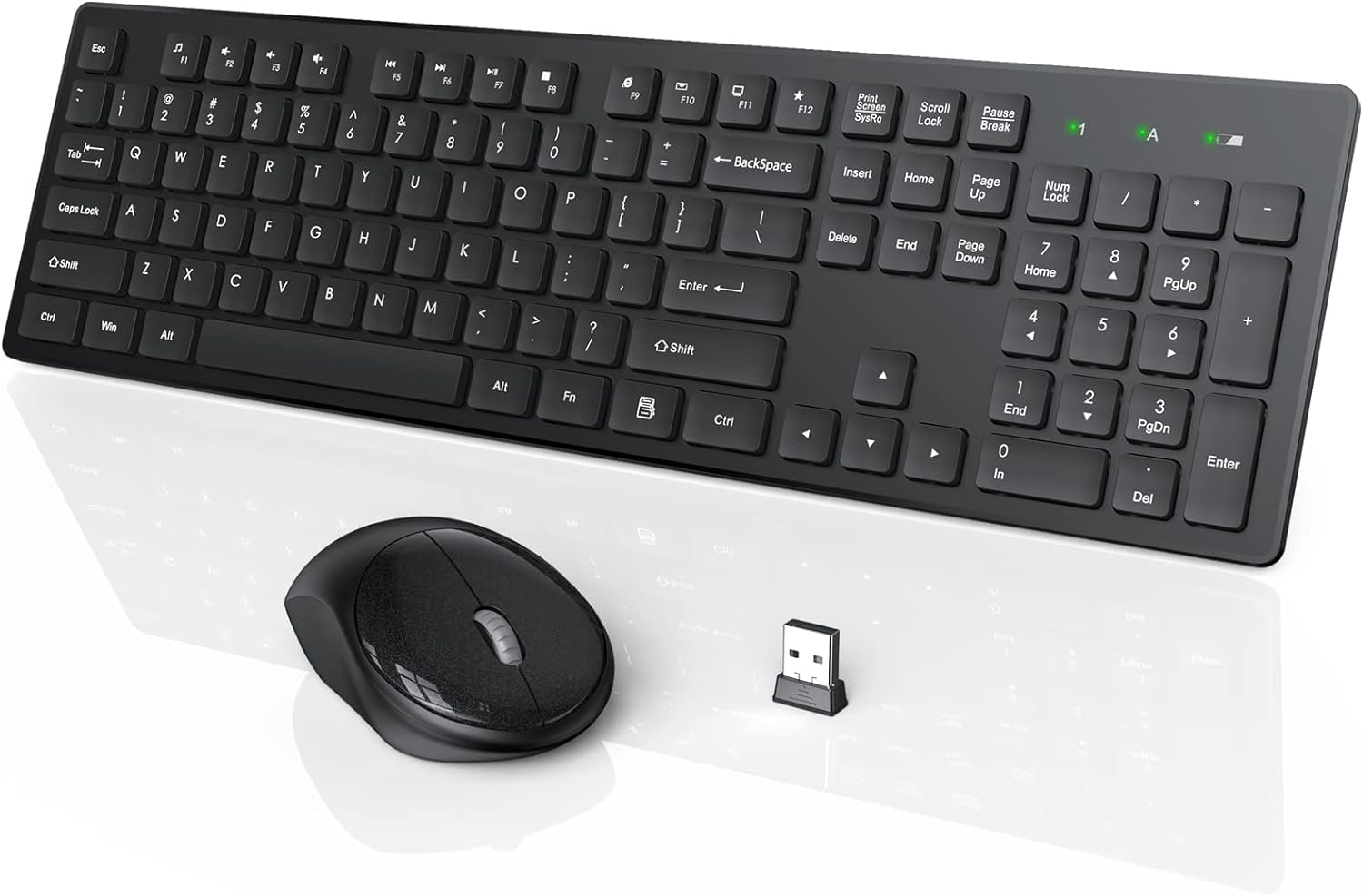 Silent 2.4GHz Wireless Keyboard & Mouse Combo by WisFox