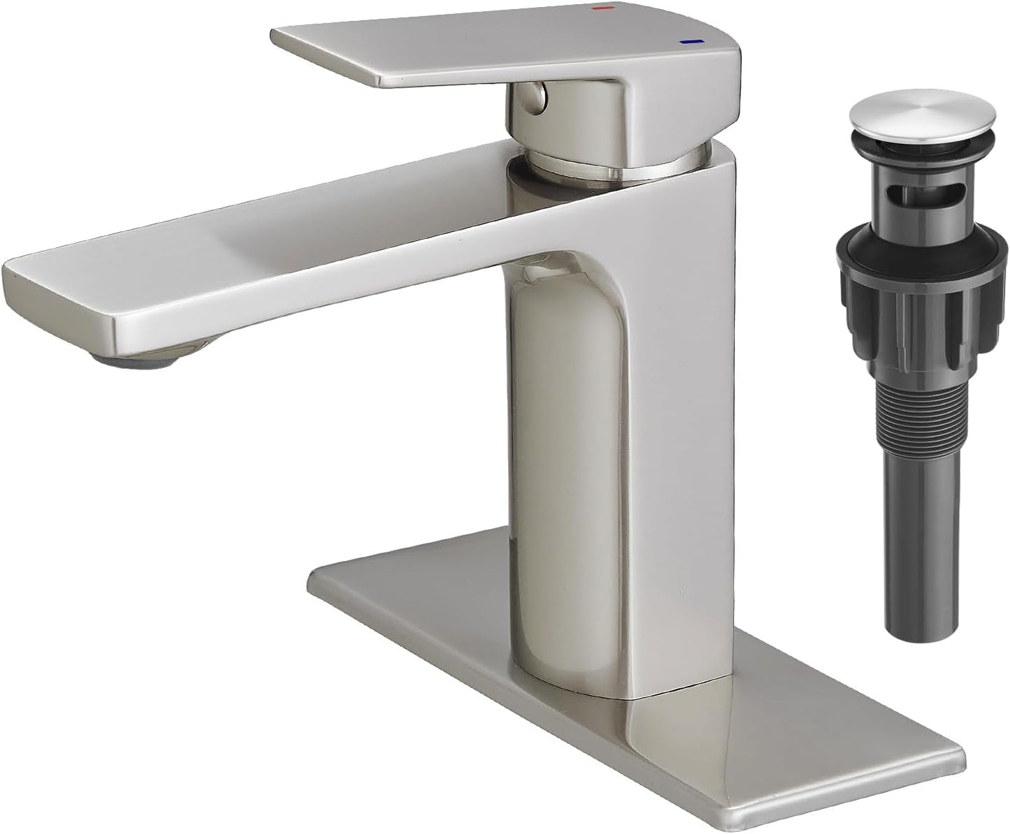 VOTON Brass Bathroom Faucet with Brushed Nickel Finish Design