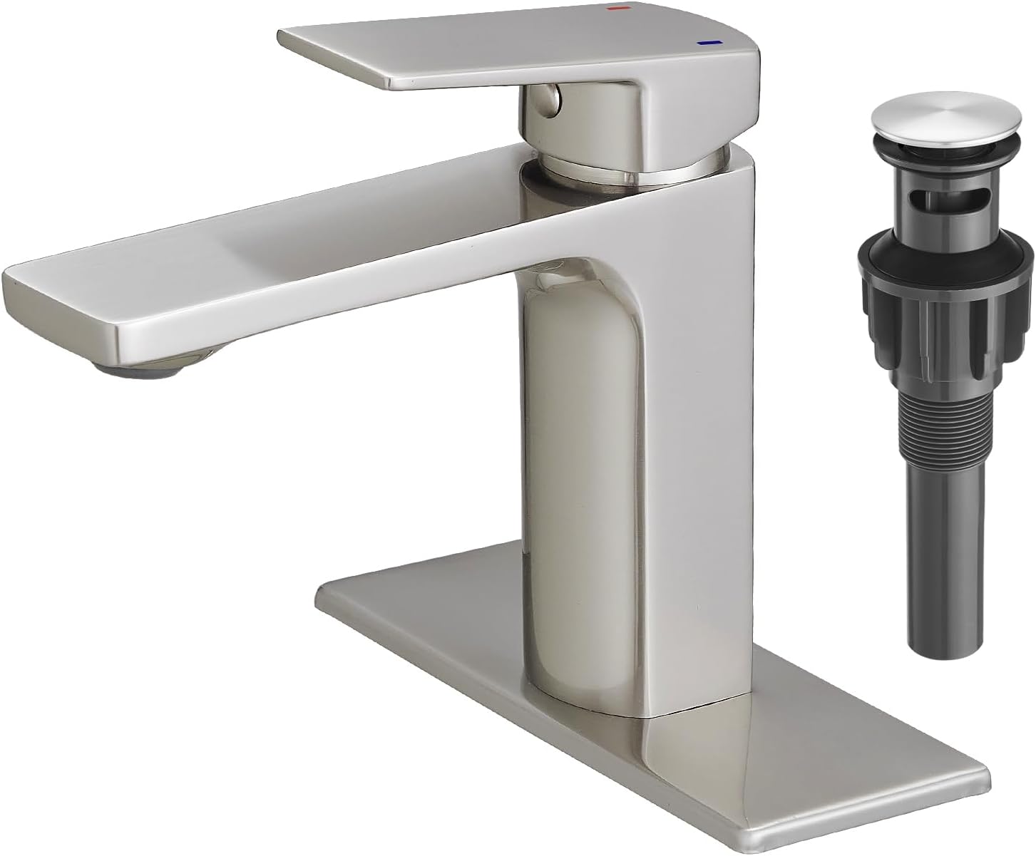 VOTON Brass Bathroom Faucet with Brushed Nickel Finish Design