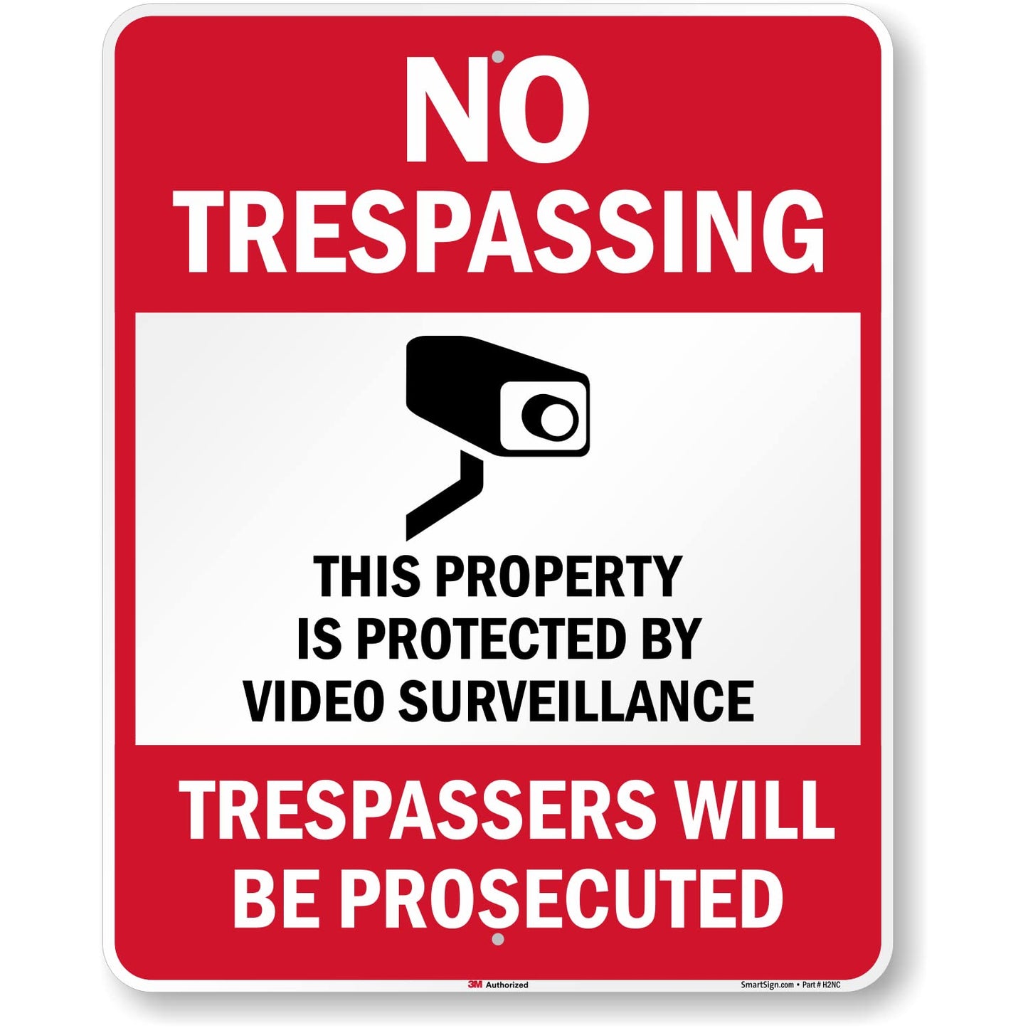 No Trespassing Video Surveillance Sign - Durable 30 x 24 inch