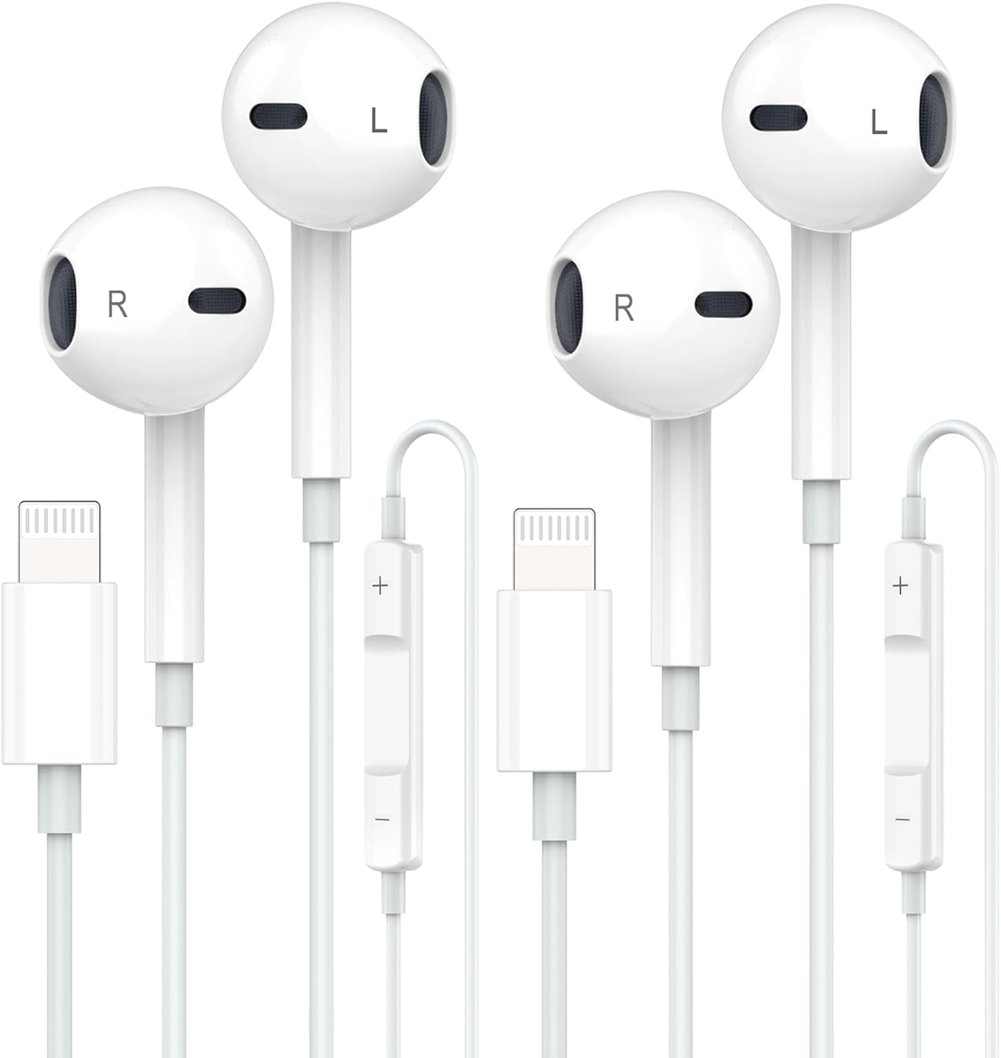 Apple MFi Certified Wired Earbuds - Clear Calls & Crisp Music 