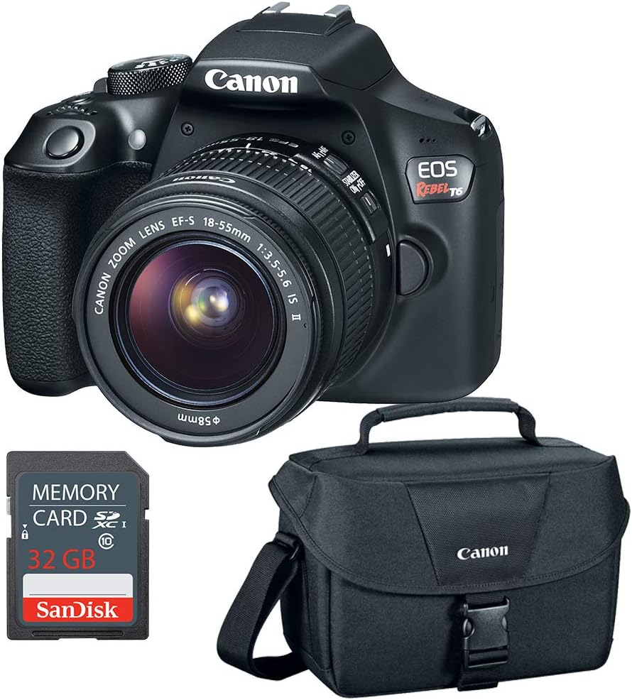 Canon EOS Rebel T6 DSLR Camera with 18-55mm Lens and Bag
