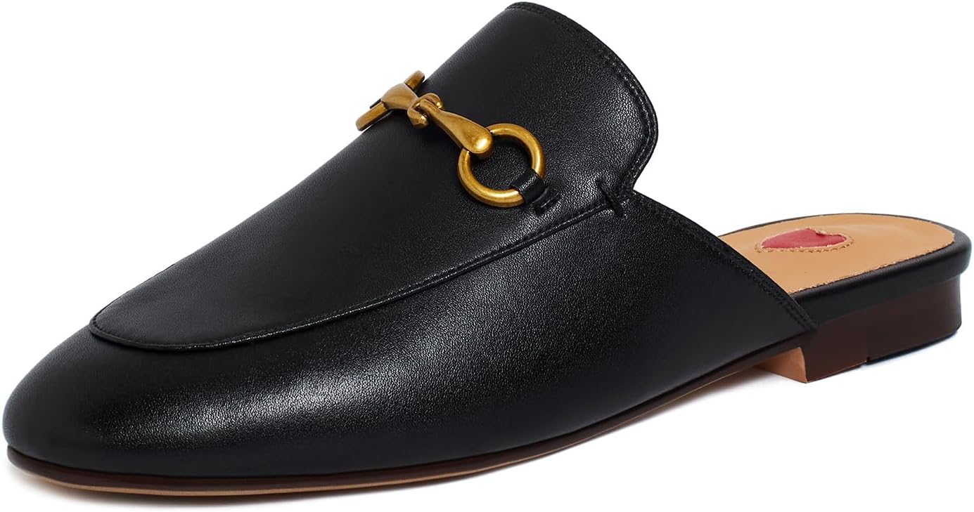 Vertundy Women's Mules Low Heel Flats Slip On Backless Sandals