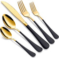 20-Piece Black and Gold Silverware Set 18/0 Stainless Steel - Service