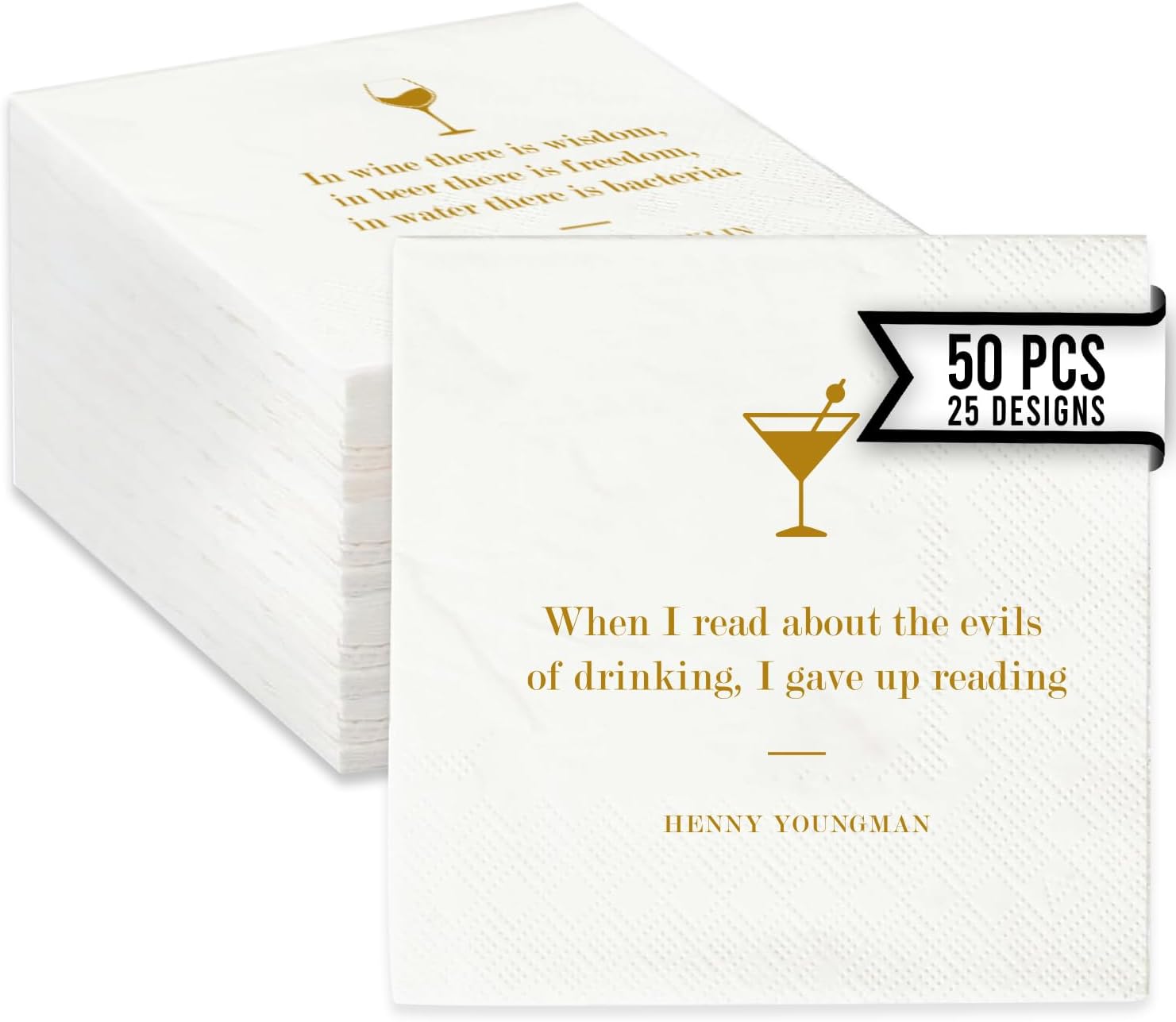50 Funny Drinking Quote Napkins - Ideal for Parties!