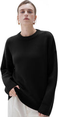 Cashmere Oversized Long Sleeve Pullover Sweater - Cozy Everyday Luxury