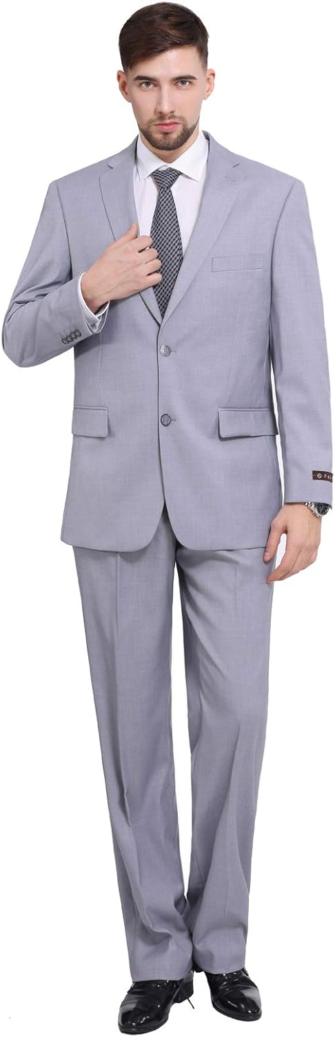P&L Men's 2 Piece Classic Fit Suit for Weddings & Business