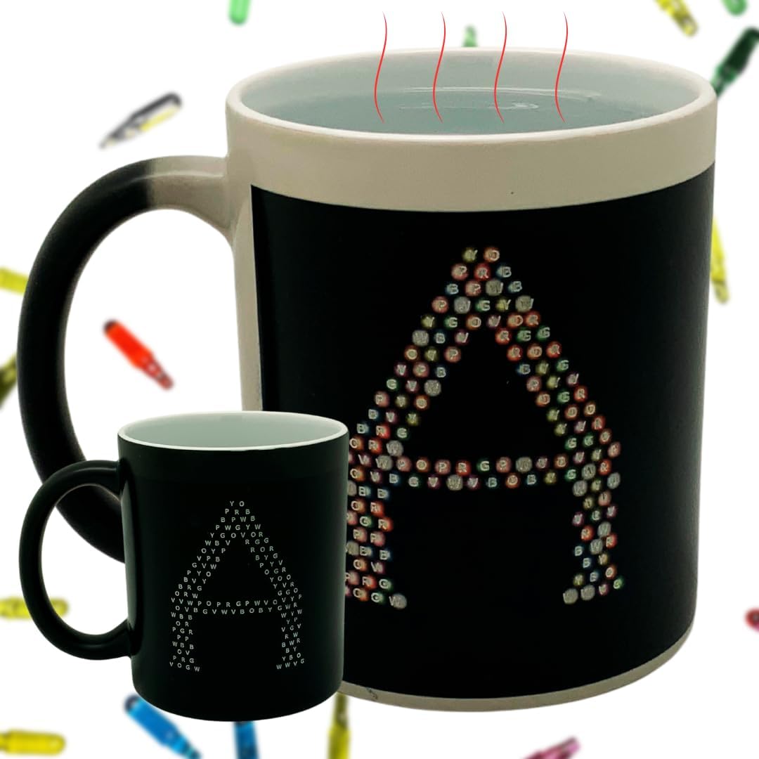 Letter A Heat Changing IllumiMug - Nostalgic Lite Brite Design