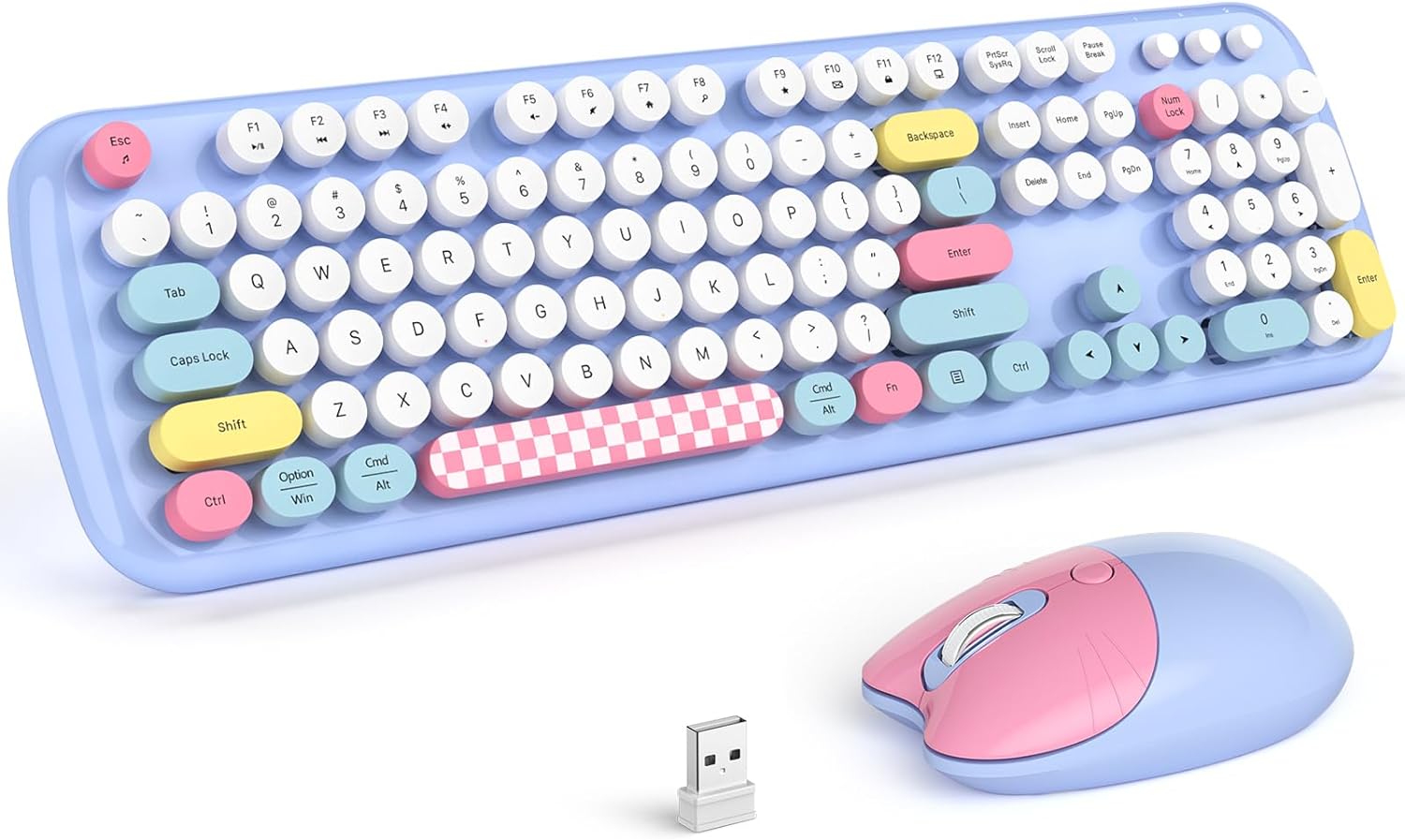 Wireless Keyboard and Mouse Combo with Retro Typewriter Design