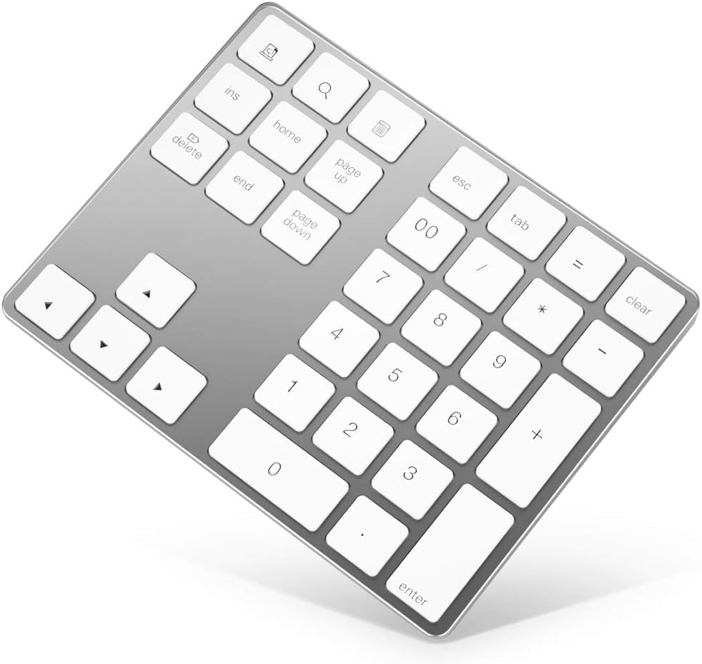 HoRiMe Bluetooth Number Pad - Slim 34-Keys Aluminum Keypad