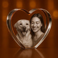 Personalized 3D Crystal Heart Custom Photo Engraved Keepsake