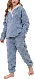 AMEBELLE Girls 2 Piece Outfits Pants Set Fuzzy Pullover - Cozy Fit