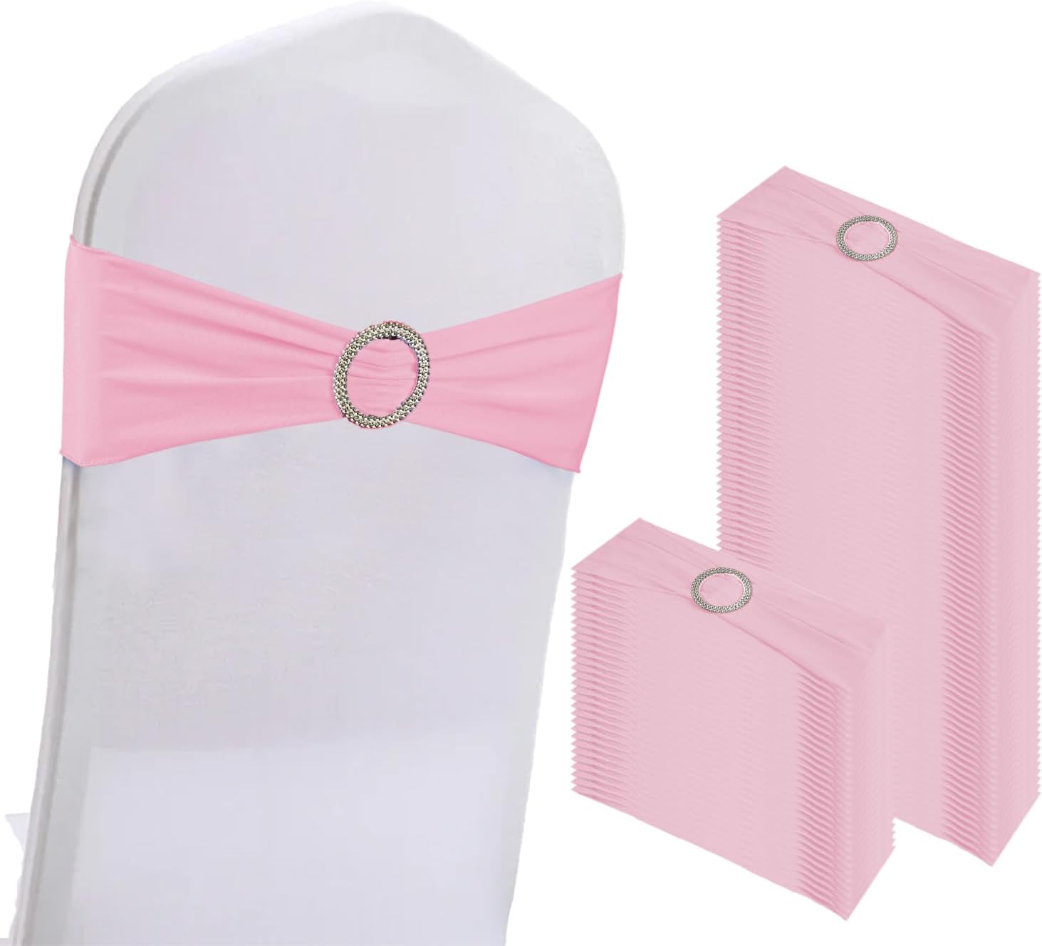 100PCS Spandex Stretch Chair Sashes for Weddings and Events