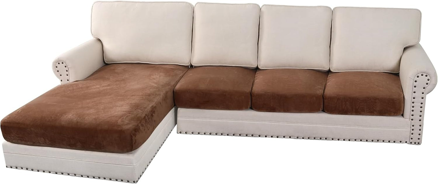 H.VERSAILTEX Velvet Stretch Sectional Couch Covers for Comfort