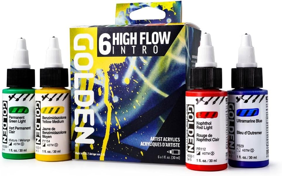 High Flow Acrylics Intro Set by Golden Artist Colors - 6 Colors