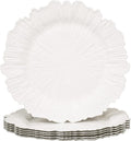MAONAME Reef White Charger Plates 13in Set of 6 - Elegant Table Frame