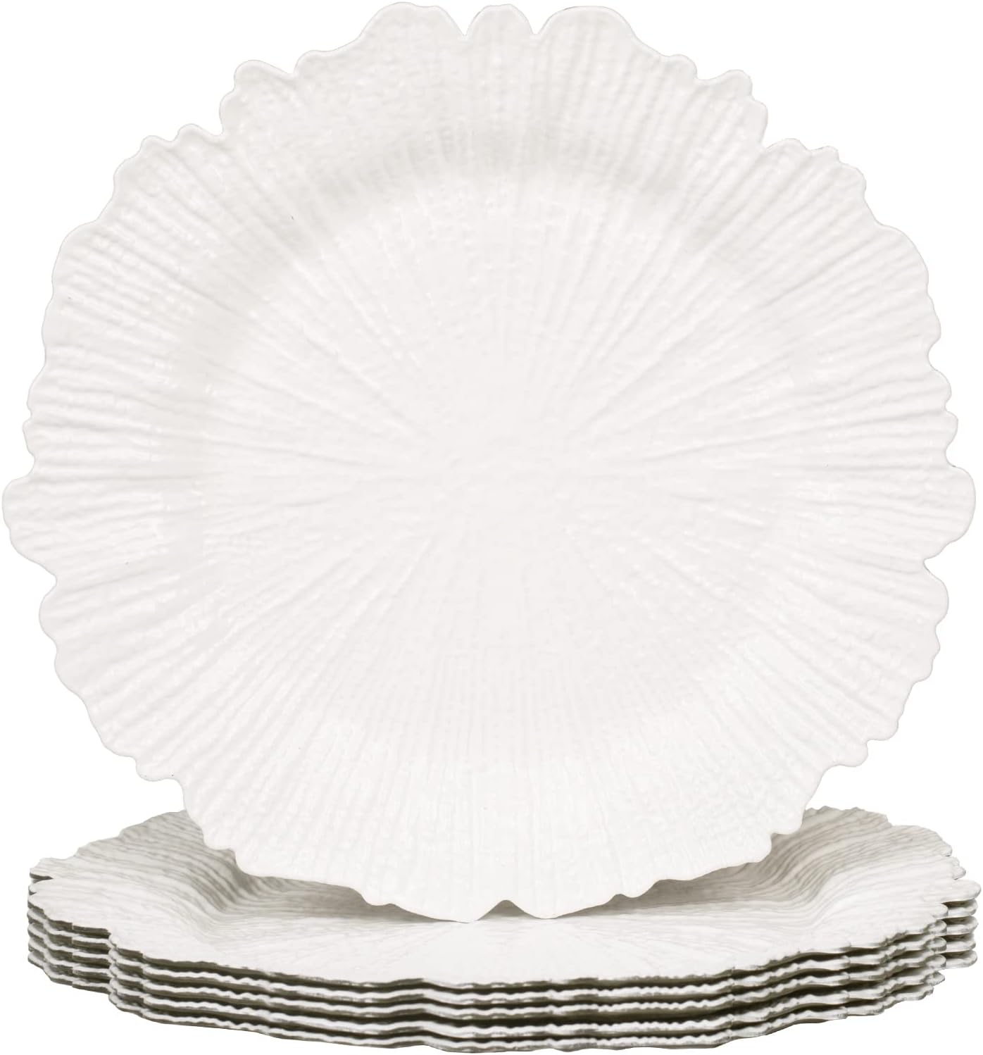 MAONAME Reef White Charger Plates for Elegant Table Settings