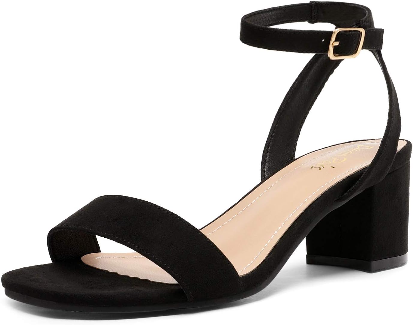 DREAM PAIRS Women's Open Toe Ankle Strap Chunky Heels Sandals