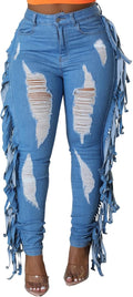 SeNight Women's High Waisted Ripped Jeans - Curve Enhancing Skinny Fit