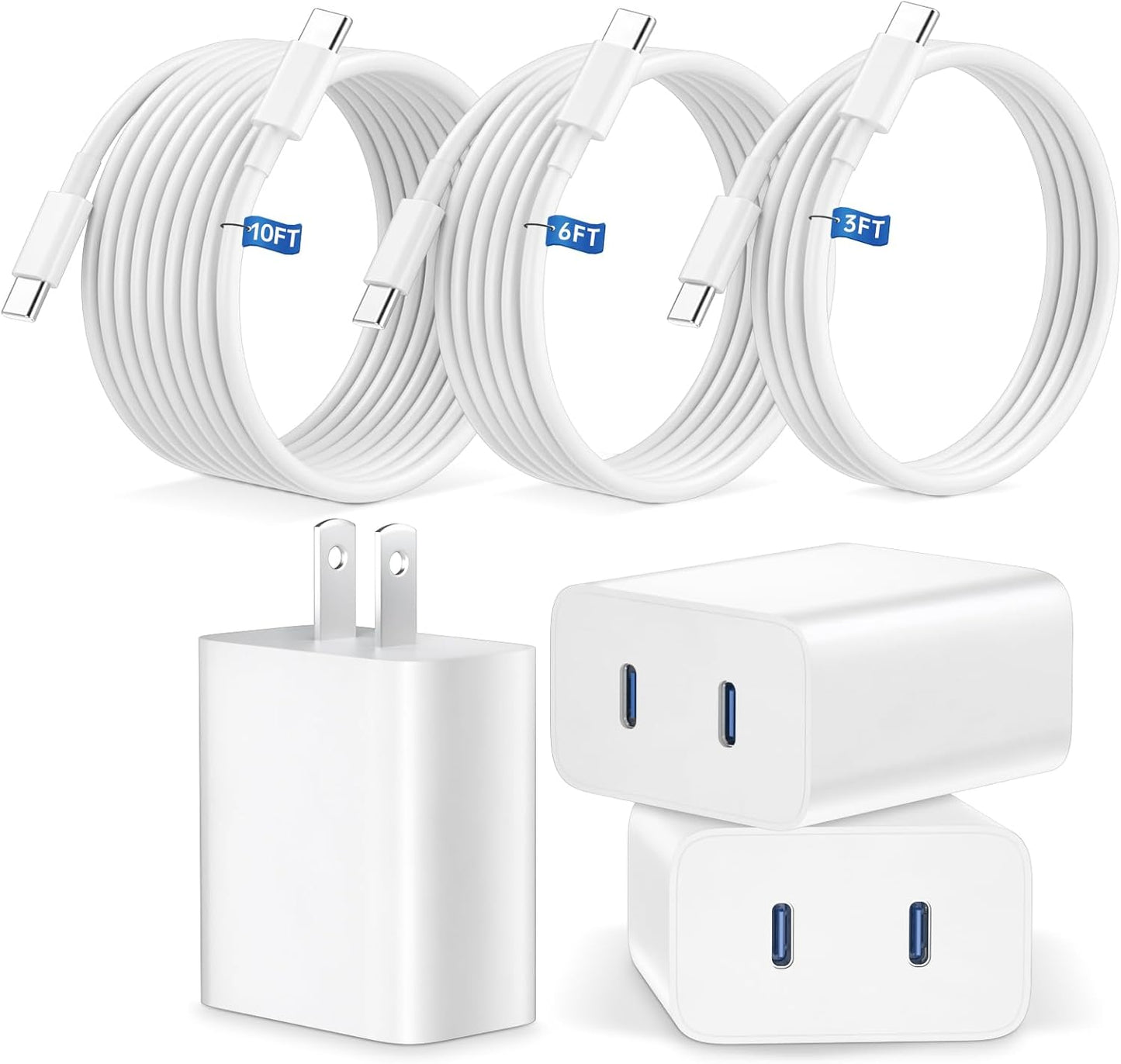 iPhone 15 16 17 Pro Max Charger Fast Charging with 3 Cables