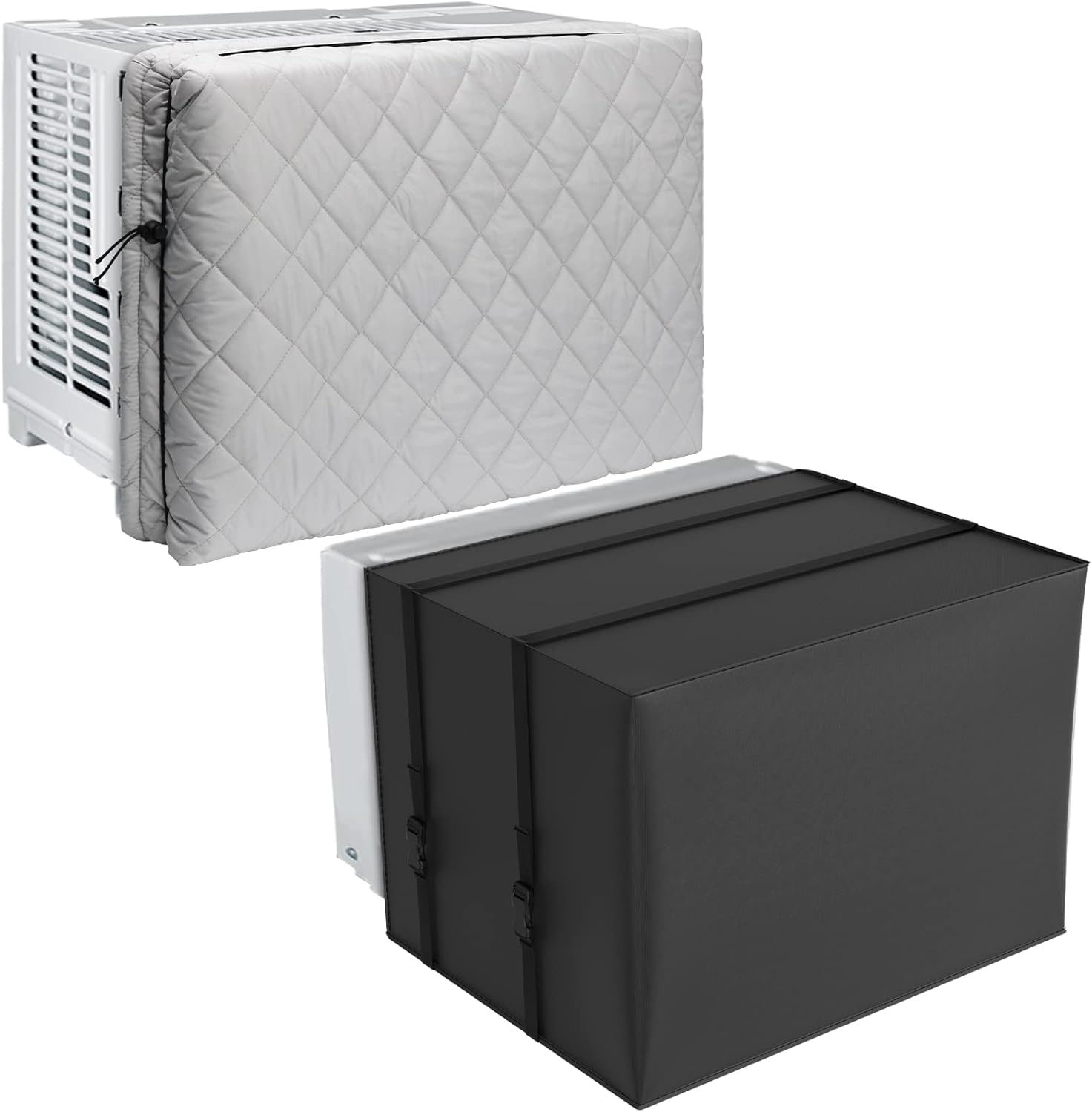 BEWAVE 2-Pack Adjustable Window AC Cover - Double Insulation for Dust-Proof & Waterproof Protection