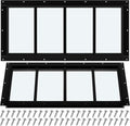 Tandefio 2 Pack 10in X 23in Black Flush Mount Shed Windows